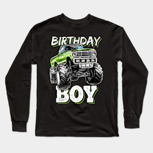 Birthday Boy Monster Truck Birthday Party For Boys Kids Long Sleeve T-Shirt